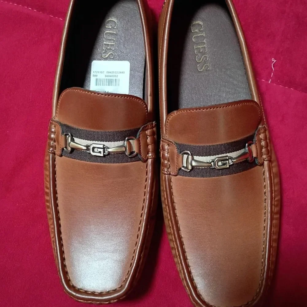 Guess Men's Brown and Tan Loafers